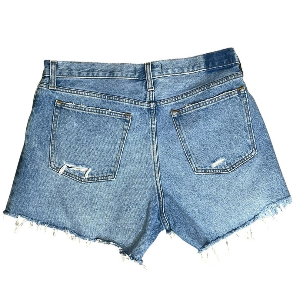 Abercrombie & Fit Denim Shorts 31 Distressed Boyfriend Curve Love Raw Hem Boho - Picture 4 of 14